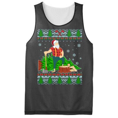 Christmas Lumber Santa Claus Mesh Reversible Basketball Jersey Tank