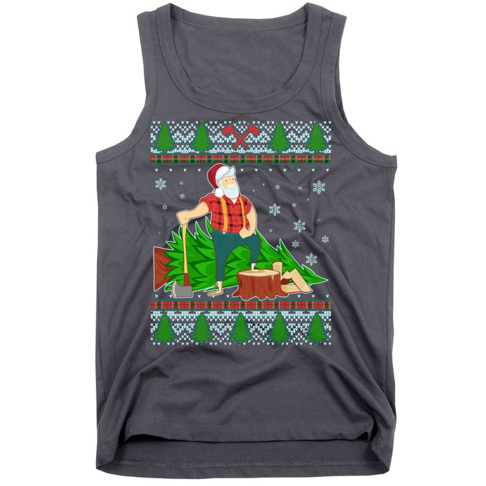 Christmas Lumber Santa Claus Tank Top