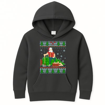 Christmas Lumber Santa Claus Kids Hoodie