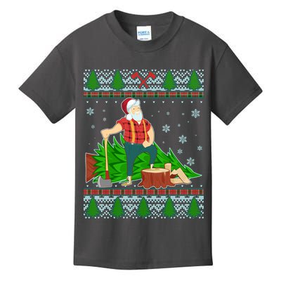 Christmas Lumber Santa Claus Kids T-Shirt