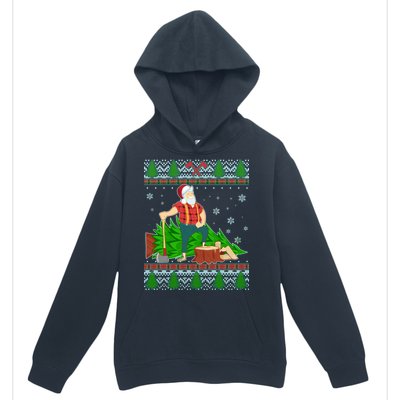 Christmas Lumber Santa Claus Urban Pullover Hoodie