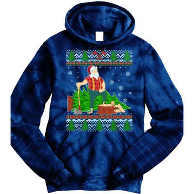 Christmas Lumber Santa Claus Tie Dye Hoodie