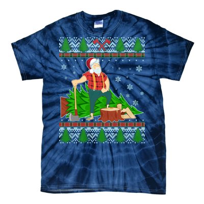 Christmas Lumber Santa Claus Tie-Dye T-Shirt