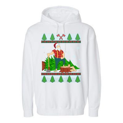 Christmas Lumber Santa Claus Garment-Dyed Fleece Hoodie