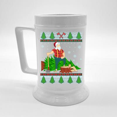 Christmas Lumber Santa Claus Beer Stein