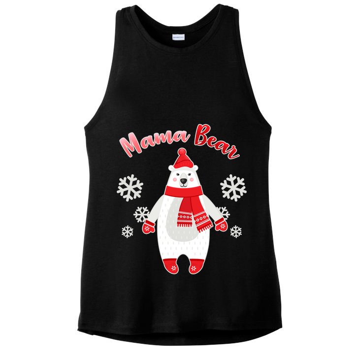 Christmas Mama Bear Ladies PosiCharge Tri-Blend Wicking Tank