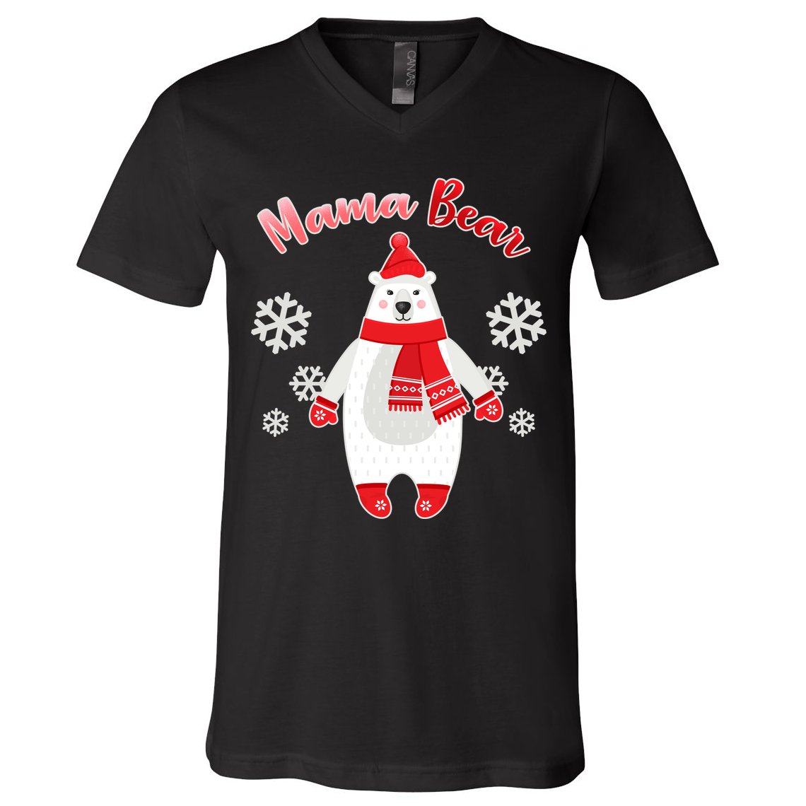 Christmas Mama Bear V-Neck T-Shirt