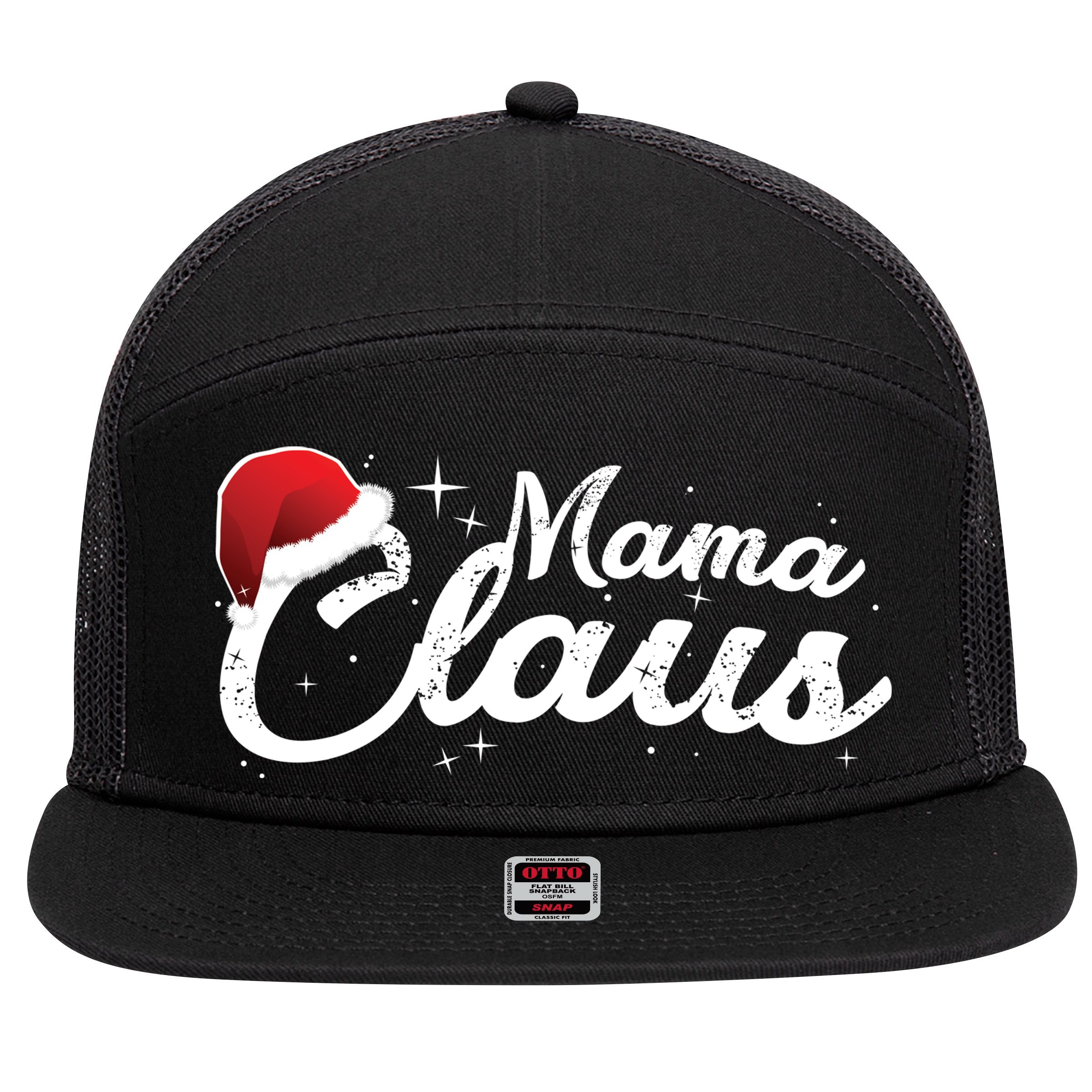 Christmas: Mama Claus 7 Panel Mesh Trucker Snapback Hat