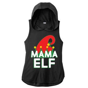 Christmas: Mama Elf Ladies PosiCharge Tri-Blend Wicking Draft Hoodie Tank