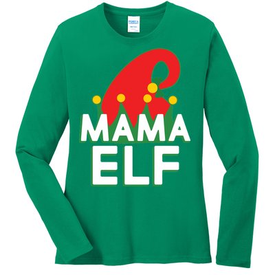 Christmas: Mama Elf Ladies Long Sleeve Shirt