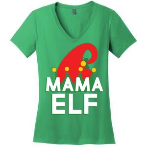 Christmas: Mama Elf Women's V-Neck T-Shirt