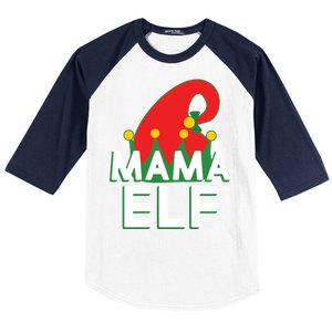 Christmas: Mama Elf Baseball Sleeve Shirt