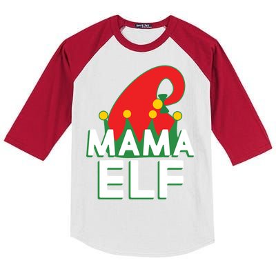 Christmas: Mama Elf Kids Colorblock Raglan Jersey