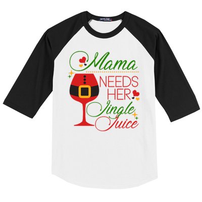 Christmas Mama Needs Her Jingle Juice Wine Baseball Sleeve Shirt