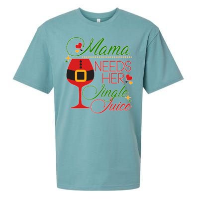 Christmas Mama Needs Her Jingle Juice Wine Sueded Cloud Jersey T-Shirt