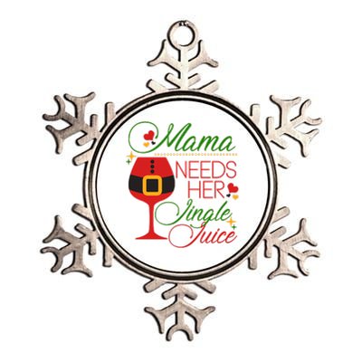 Christmas Mama Needs Her Jingle Juice Wine Metallic Star Ornament