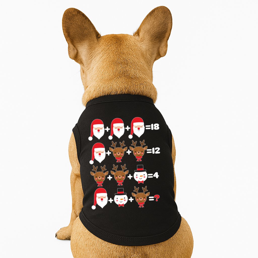 Christmas Math Quiz Doggie Tank