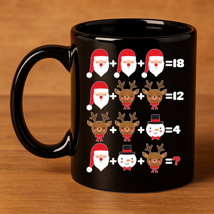 Christmas Math Quiz 11oz C Handle Ceramic Mug