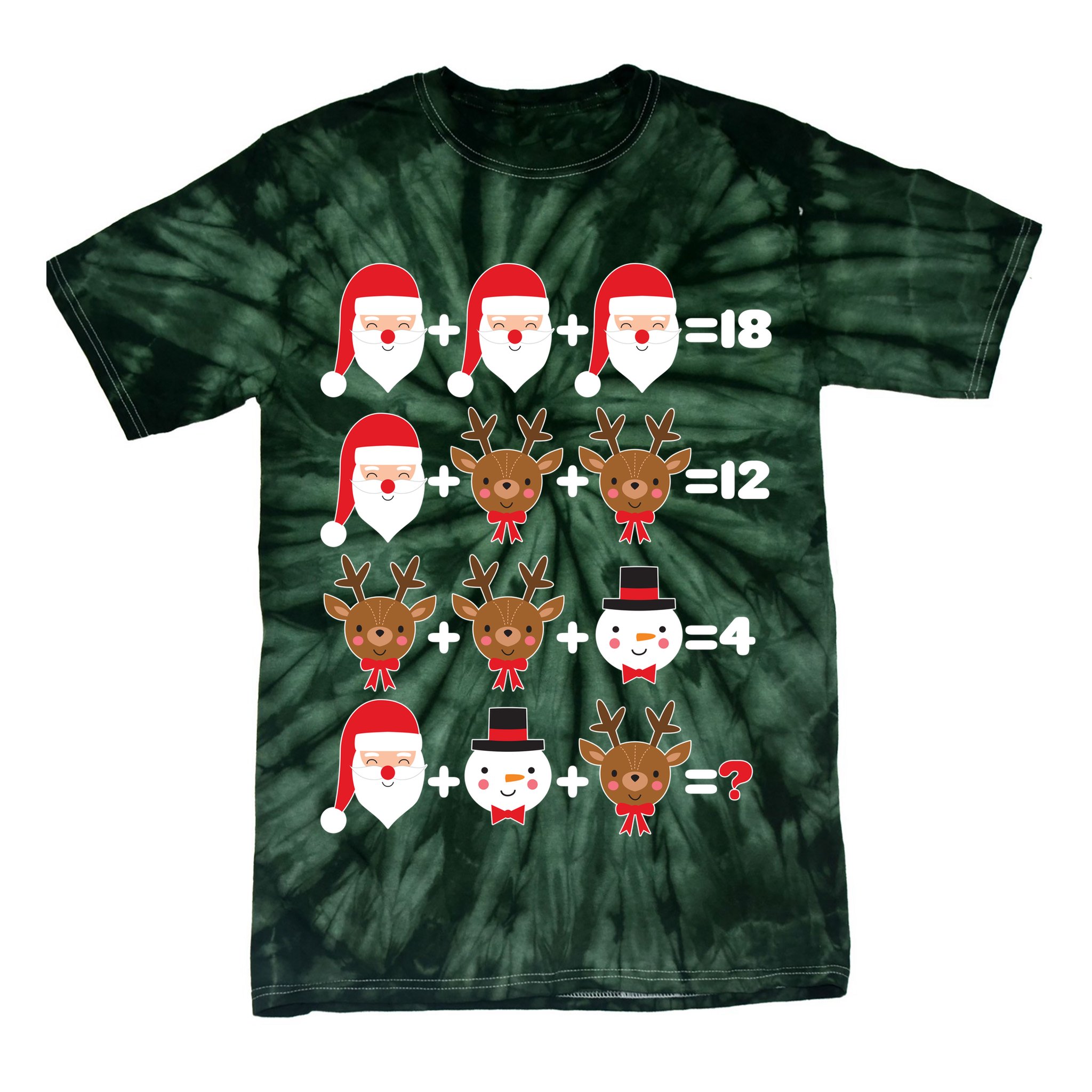 Christmas Math Quiz Tie-Dye T-Shirt