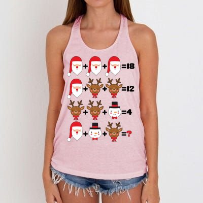 Christmas Math Quiz Women's Knotted Racerback Tank