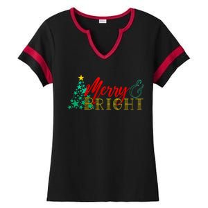 Christmas Merry & Bright Ladies Halftime Notch Neck Tee