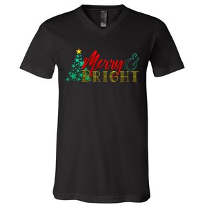 Christmas Merry & Bright V-Neck T-Shirt