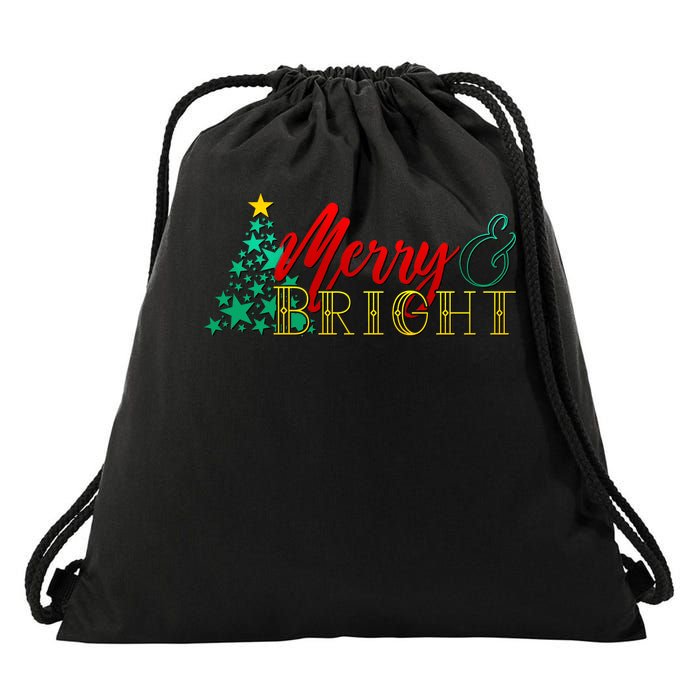 Christmas Merry & Bright Drawstring Bag