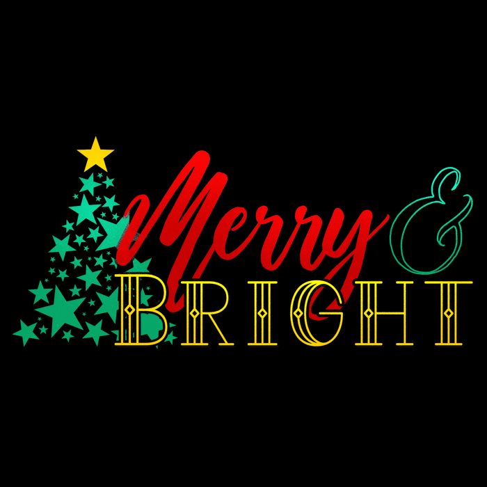 Christmas Merry & Bright Drawstring Bag