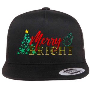 Christmas Merry & Bright Flat Bill Trucker Hat