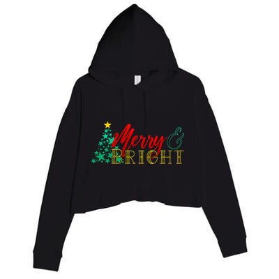 Christmas Merry & Bright Crop Fleece Hoodie