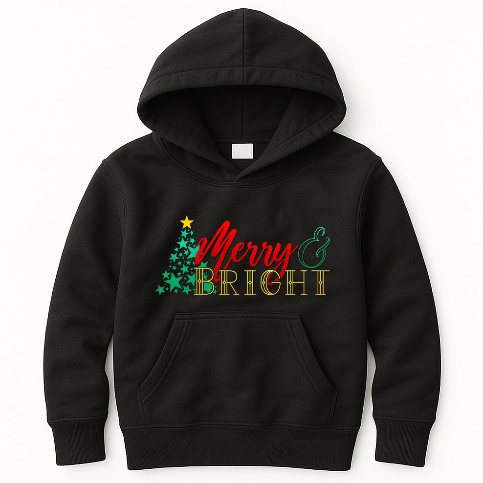 Christmas Merry & Bright Kids Hoodie