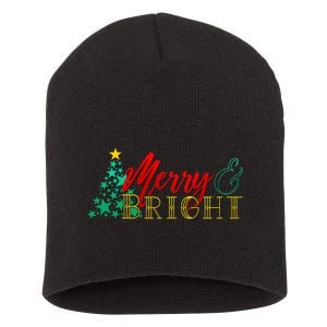 Christmas Merry & Bright Short Acrylic Beanie