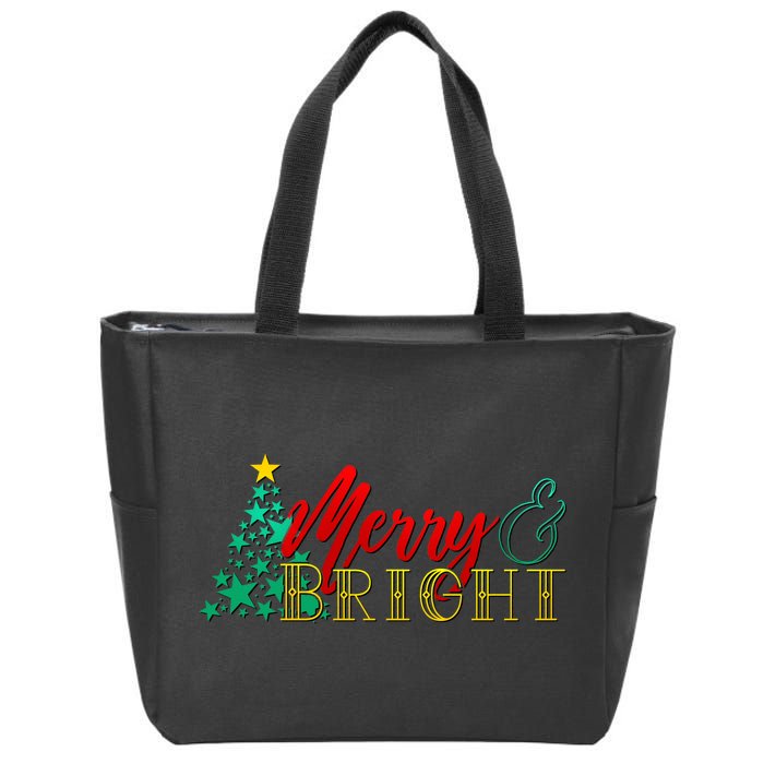 Christmas Merry & Bright Zip Tote Bag