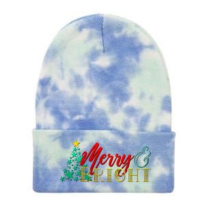 Christmas Merry & Bright Tie Dye 12in Knit Beanie