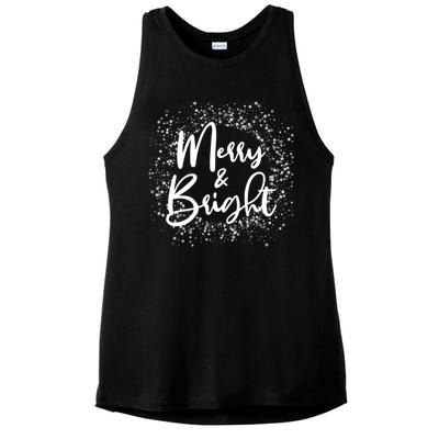 Christmas Merry and Bright Ladies PosiCharge Tri-Blend Wicking Tank