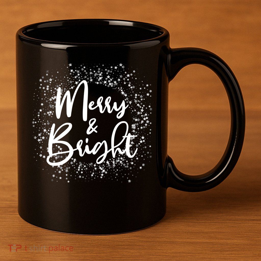 Christmas Merry and Bright 11oz C Handle Ceramic Mug