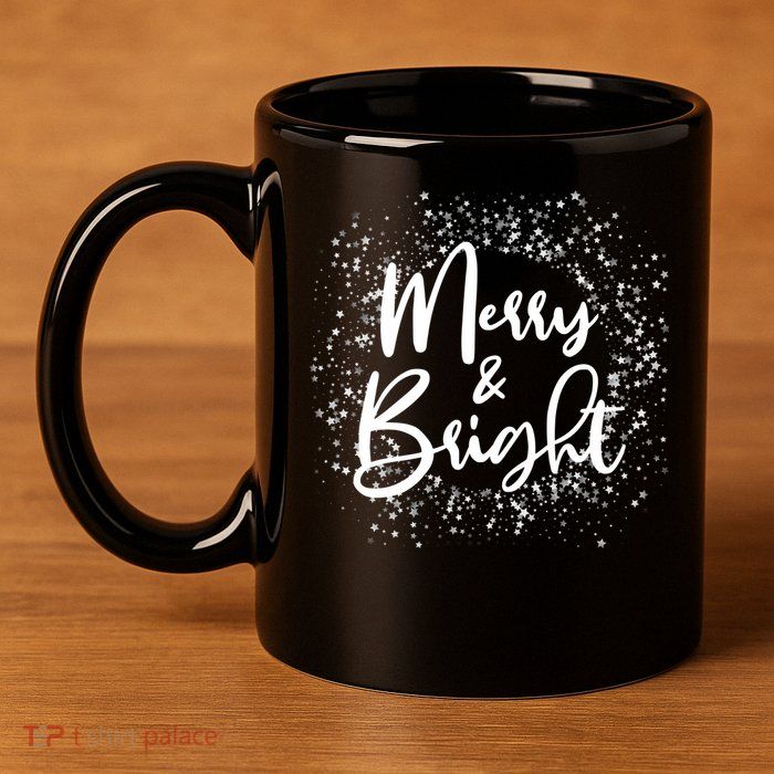 Christmas Merry and Bright 11oz C Handle Ceramic Mug