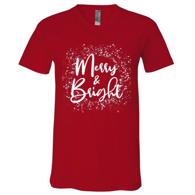 Christmas Merry and Bright V-Neck T-Shirt