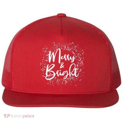 Christmas Merry and Bright Flat Bill Trucker Hat
