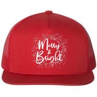 Christmas Merry and Bright Flat Bill Trucker Hat