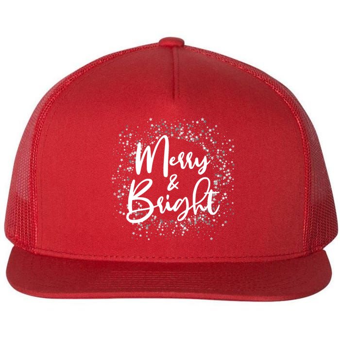 Christmas Merry and Bright Flat Bill Trucker Hat