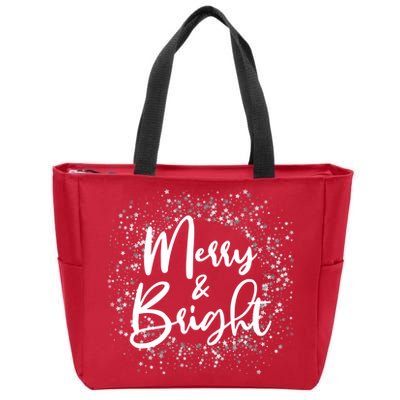 Christmas Merry and Bright Zip Tote Bag