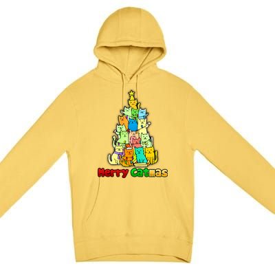 Christmas Merry Catmas Tree Premium Pullover Hoodie