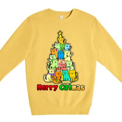 Christmas Merry Catmas Tree Premium Crewneck Sweatshirt