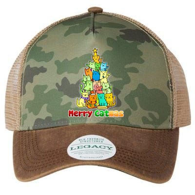 Christmas Merry Catmas Tree Legacy Tie Dye Trucker Hat