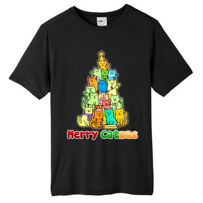 Christmas Merry Catmas Tree Tall Fusion ChromaSoft Performance T-Shirt