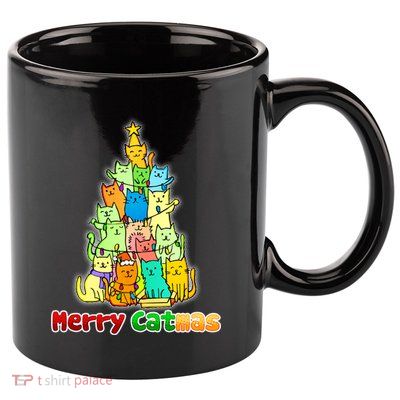 Christmas Merry Catmas Tree 11oz C Handle Ceramic Mug