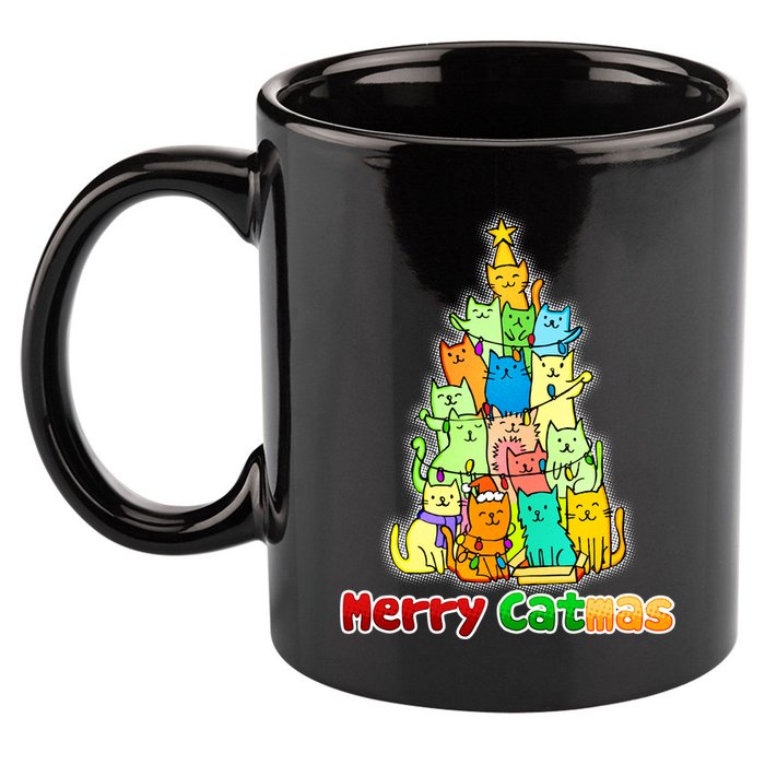 Christmas Merry Catmas Tree 11oz C Handle Ceramic Mug