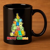 Christmas Merry Catmas Tree 11oz C Handle Ceramic Mug