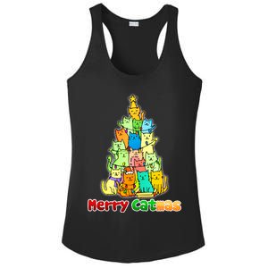 Christmas Merry Catmas Tree Ladies PosiCharge Competitor Racerback Tank